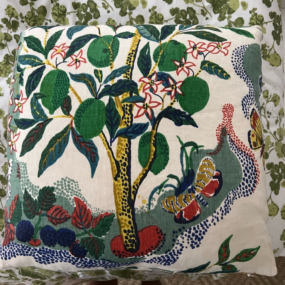 Pair of lemons citrus garden Schumacher pillows 18x18